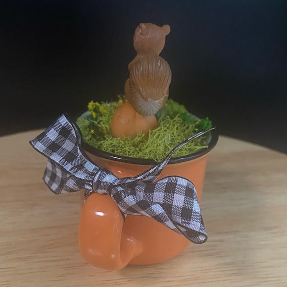 Handcrafted Little Squirrel Scene on Little Demitasse Cup - Picture 7 of 12